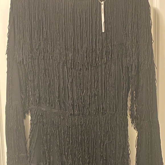 NWT black fringe evening maxi dress - Picture 6 of 6